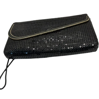 Glomesh Womens Clutch / Shoulder Bag Black  / Gold 
