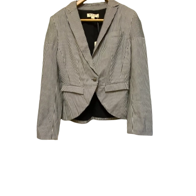 Toi Et Moi Women's Size 10 Black & White Pinstriped Blazer