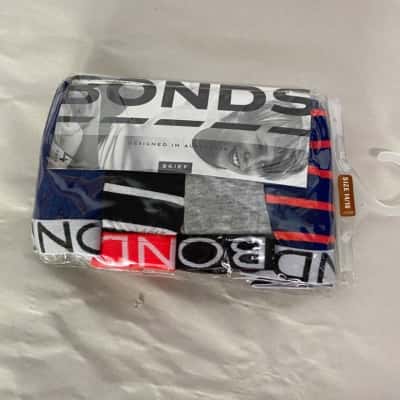 Bonds Boys Briefs Size 14 Black  / Blue / Grey 4 in Pack
