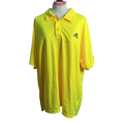 Adidas Mens  Size XXL Short Sleeve Shirt Yellow 