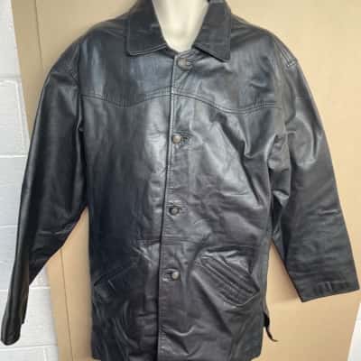 Sardar Mens  Size L Leather Jacket Black  