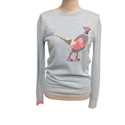 Joules Womens  Size 8 Crew Neck Jumper Light Blue 