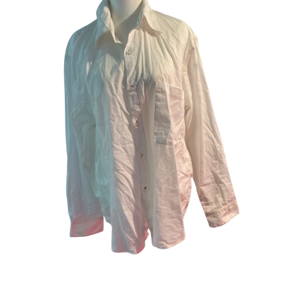 Bassike Women's  Size 1 Long Sleeve Shirt Brown / Off White 