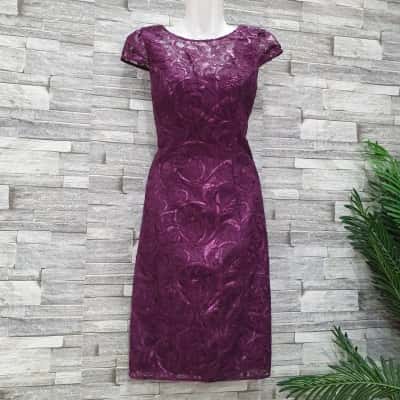 Review Womens  Size 6 Midi Dress Purple 