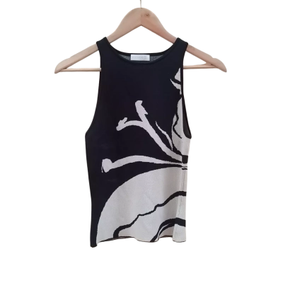 Womens Black & White Kookai Sleeveless Top Size 8
