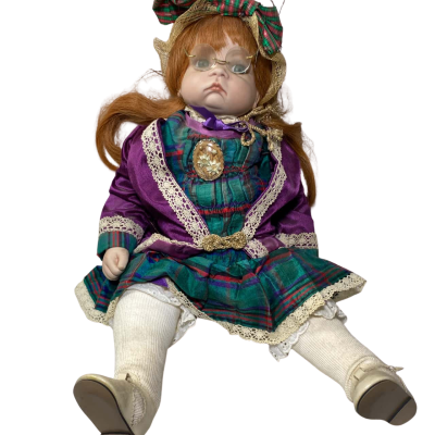  Porcelain Doll plaid skirt 50 cm