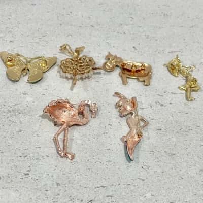6 x Funky Brooches
