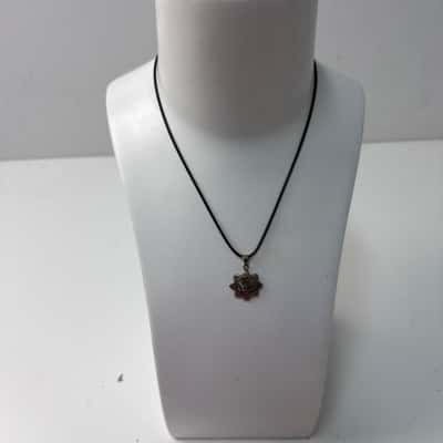 925 pendant on black cotton Necklace 