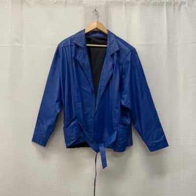  Bing Size 16 / 18 Leather Jacket / Open Jacket Blue 