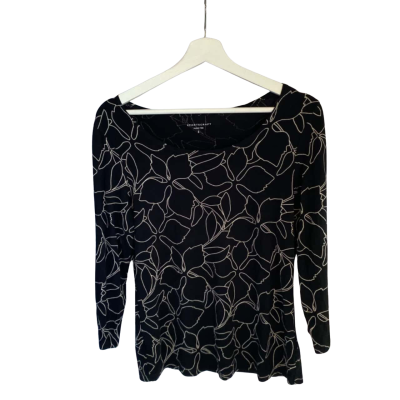 Sportscraft Womens  Size S 3/4 Sleeve Top Black  / White 