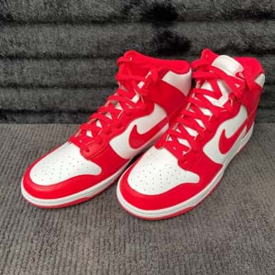 Nike Mens  Size 11 Dunk High Retro Sneakers Red / White 