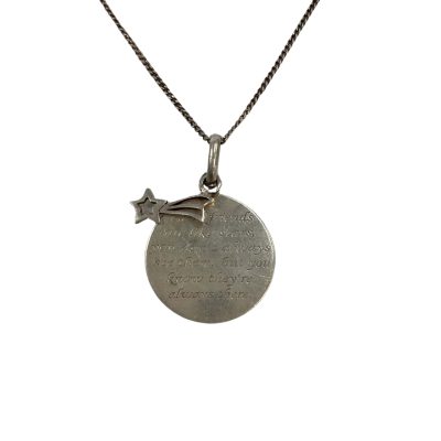 Vintage Womens Necklace Sterling Silver “Friends are Like Stars…” Stamped 925