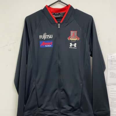 Under Armour Mens  Size L Front Zipper Black  / Red 