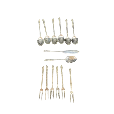 14 Piece EPNS Silver-plated Cake Cutlery 
