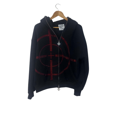 Named collective Unisex  Size M / S Black  red diamanté hoodie 