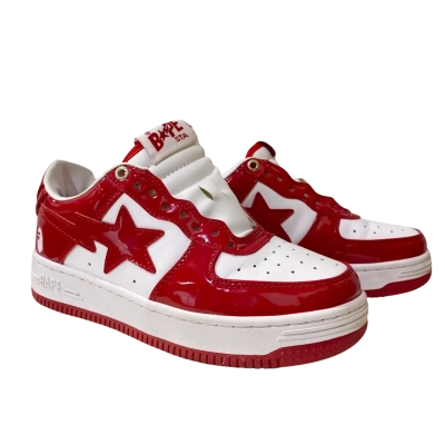 A Bathing Ape Bapesta #5 Mens Size 5.5 Red and White Sneakers 