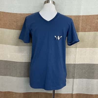 Armani Jeans Mens  Size L Short Sleeve T-shirt Blue / Pattern 