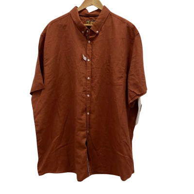 Johnny Bigg Mens Size XXXXXXL Short Sleeve Linen Blend Shirt Brown RRP$80