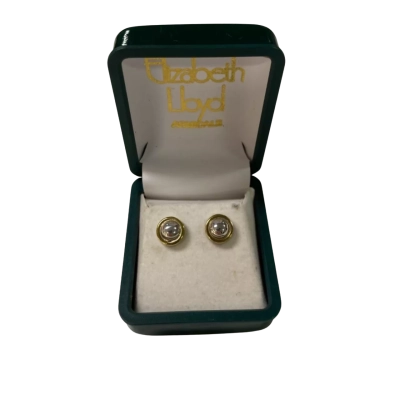 Stamped 925 2 Tone Silver Studs 