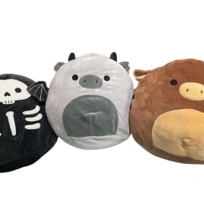Stix The Skeleton, Prital The Gargoyle & Maurice The Moose Squishmallows