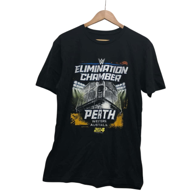 WWE Elimination Chamber 2024 Perth Mens  Size M Short Sleeve T-shirt Black  