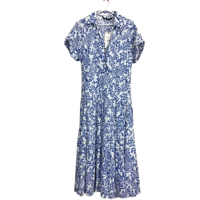 Zara Womens  Size M 100% Cotton Broderie Anglaise Maxi Dress 