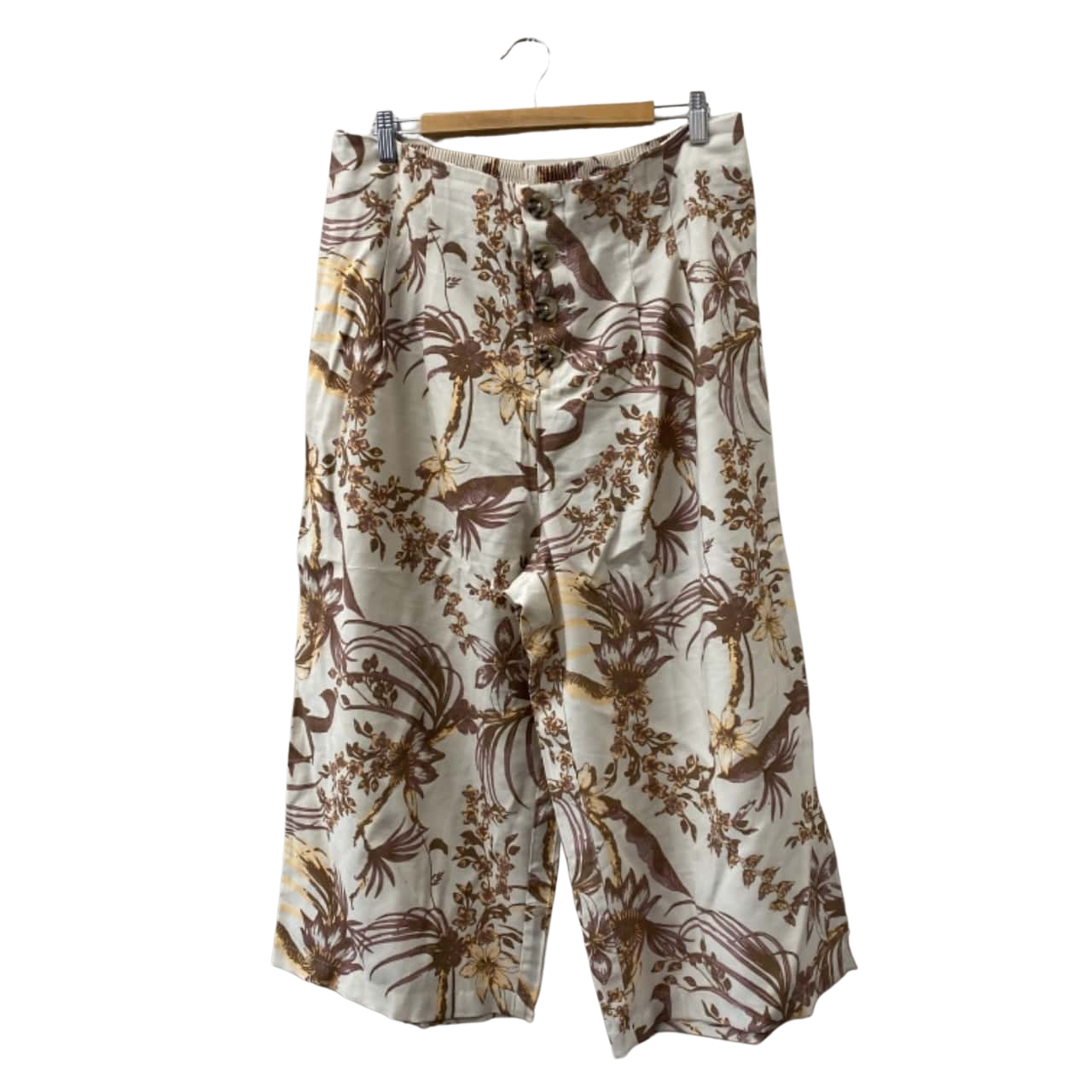 Anko Women's Size 18 Beige Floral Pants Wide Leg(s)
