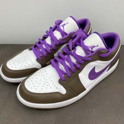 Nike Mens Air Jordan 1 Low "Purple Mocha" Sneakers Size 15 Mocha / Purple 