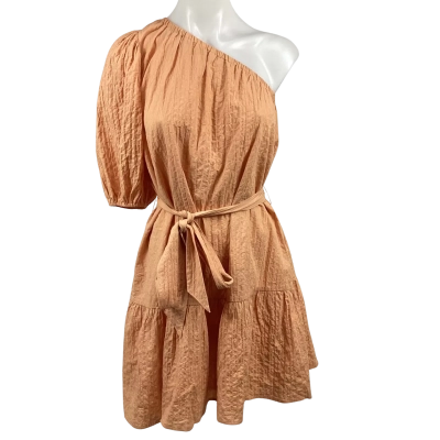 Seed Heritage Off The Shoulder Balloon Sleeve Dress - Peach Size 8