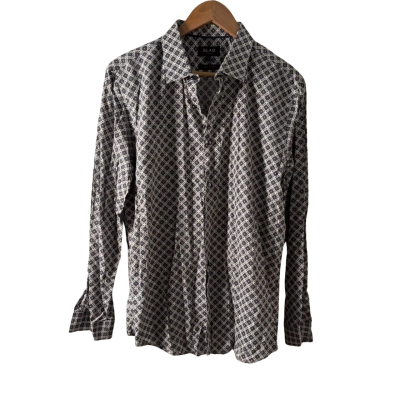 Blaq Mens  Size XL Long Sleeve Shirt Blue / Pattern 