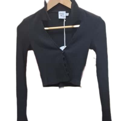 Princess Polly Womens  Size 4 3/4 Sleeve Shirt Black  
