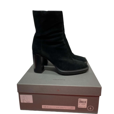 AQUATALIA ISLA Black Suede Boots Size 40 