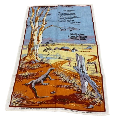 Vintage Australian Souvenir Tea Towel "I Love A Sunburnt Country"