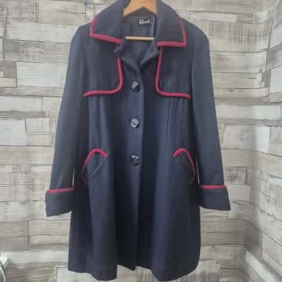 Revival Womens Button up Jacket Size 8 Blue and red trim.