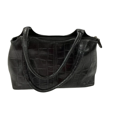 Erroneous Womens Crocodile Leather Handbag Black  