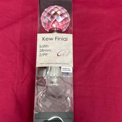 Pair Curtain Wonderland Kew Finials in a Satin Finish (for a 28 mm Rod)