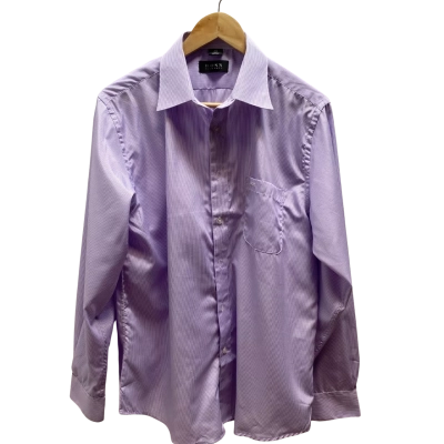 Hugo Boss Mens Size S Purple Striped Shirt
