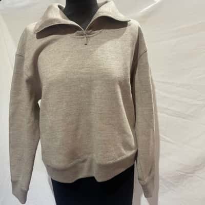IDA + S Size XS Quarter Zip Jumper Beige 
