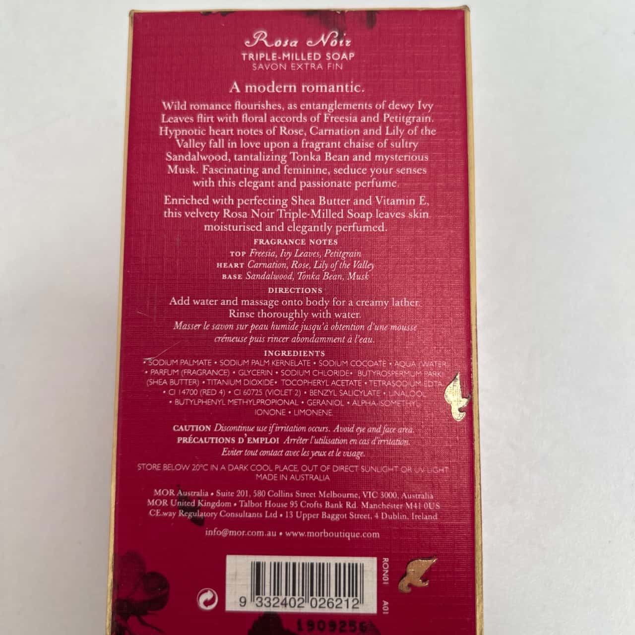 NEW - MOR Triple-Milled Soap 180G Rosa Noir(s) - New With Tags | Salvos ...