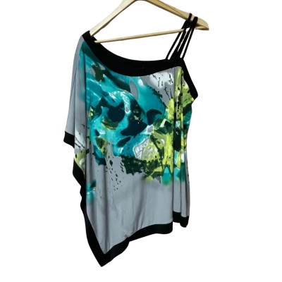 BNWT Adam Jacobs Womens Size 16 / XL Grey / Green / Black one sleeve top
