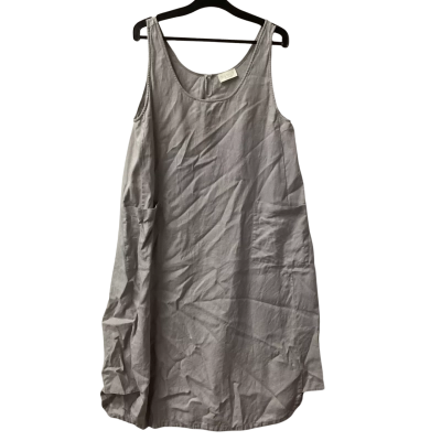  Womens  Size L Casual Dress Grey E 100% linen E