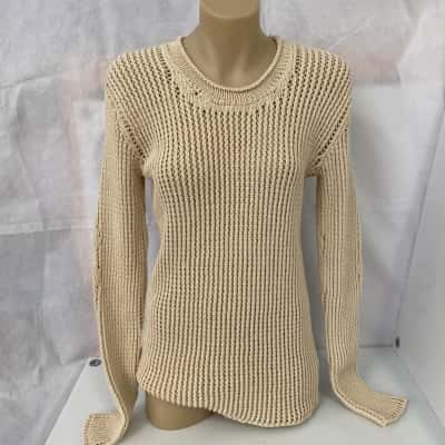 Dion Lee Women's Grid Mesh Pull Over Ivory Long Sleeve Too - Size XXS Brand New RRP $720
