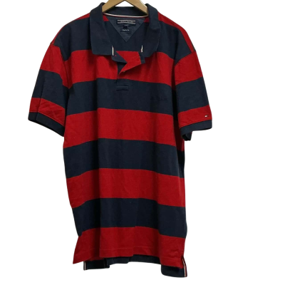 Tommy Hilfiger Mens  Size XXL Short Sleeve T-shirt Blue / Red / Striped 