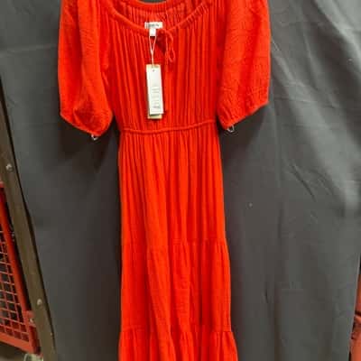 Forever New Womens  Size 10 Elizabeth Tiered Puff Sleeve Midi