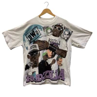Uncle Rics Studios Men's Modern "Luxury Vintage" Graphic Oversized T-Shirt Size L - Dennis Rodman "Rodzilla" nWO, WCW