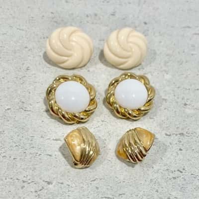 Vintage Avon Clip Earrings - 3 pairs 