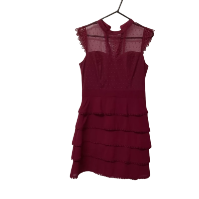 Women Review  Size 10 Midi Dress Maroon 