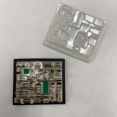 ThinkFun / Binary Arts - City Puzzle With Die-cast Chrome-Plated Skyscraper Pieces - Size 3.5" x 4"