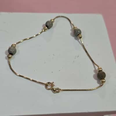  Womens Beaded Bracelet - 9kt Gold 375 italy