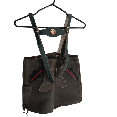  Kids Green Bavarian German Oktobefest Suede Short Outfit 